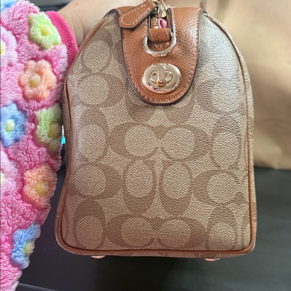 Coach Bennett Tan and Brown Signature Satchel - Picture 6 of 16